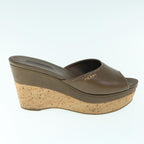 PRADA High Heels Leather 38 Brown  ac2508