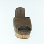 PRADA High Heels Leather 38 Brown  ac2508