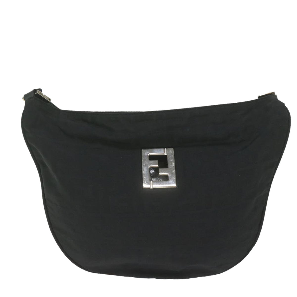 FENDI Zucca Canvas Shoulder Bag Blackac2516