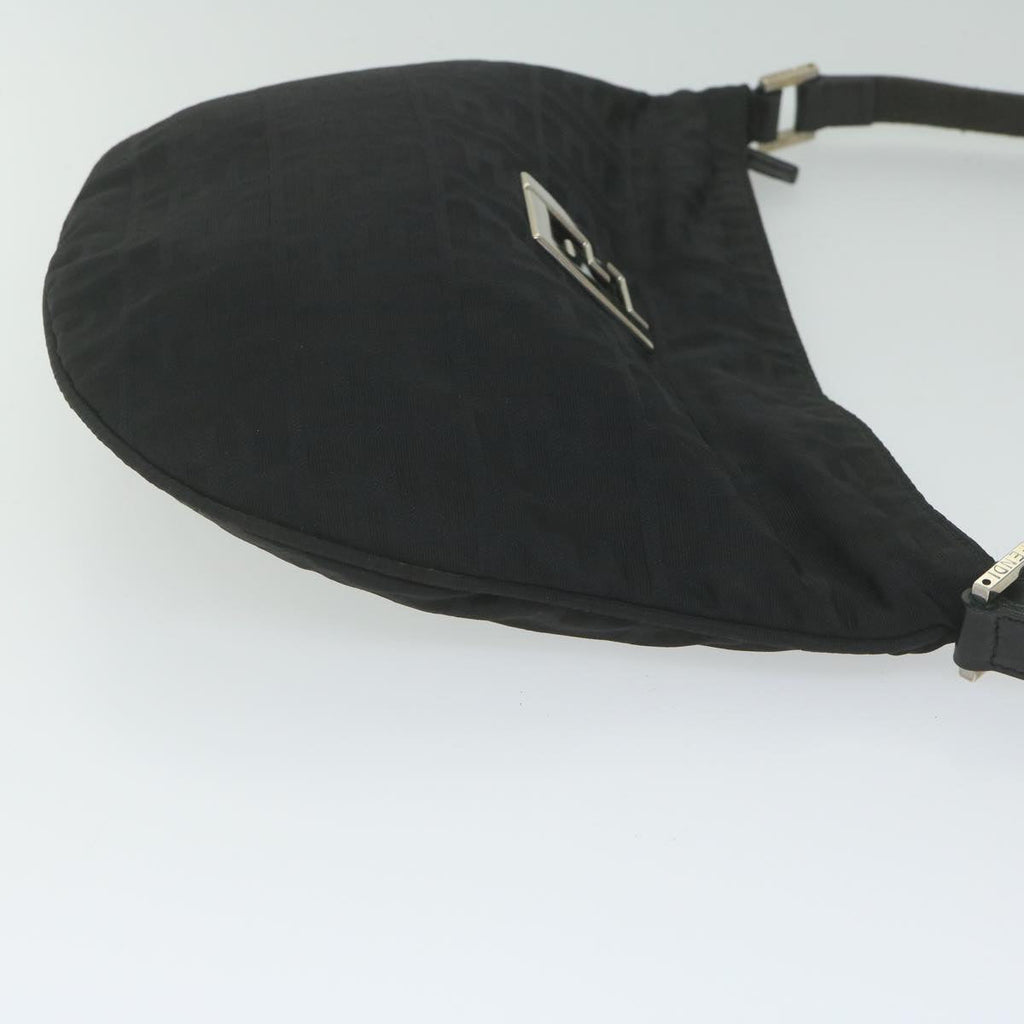 FENDI Zucca Canvas Shoulder Bag Blackac2516
