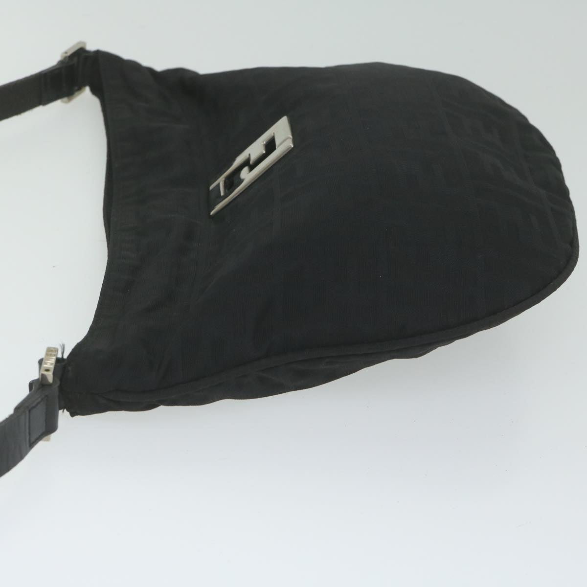FENDI Zucca Canvas Shoulder Bag Blackac2516