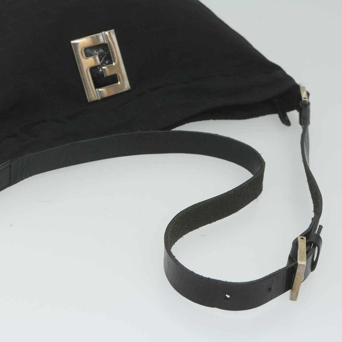 FENDI Zucca Canvas Shoulder Bag Blackac2516
