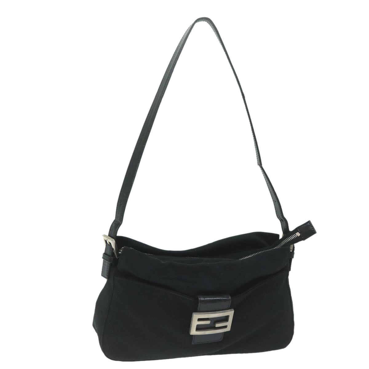 FENDI Mamma Baguette Shoulder Bag Nylon Blackac2541