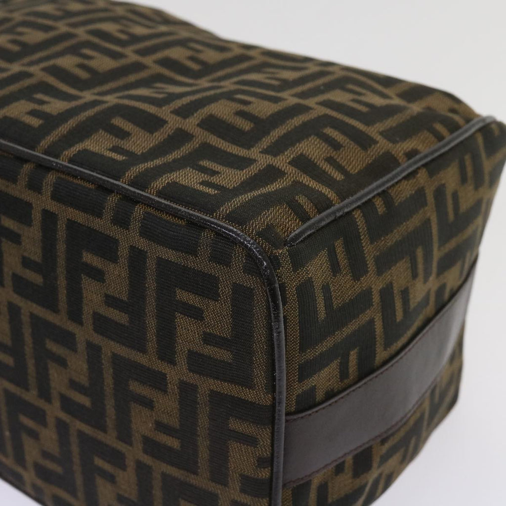 FENDI Zucca Canvas Hand Bag Black Brownac2608