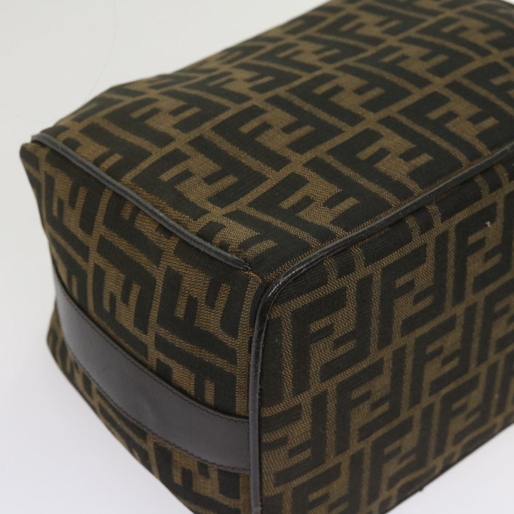 FENDI Zucca Canvas Hand Bag Black Brownac2608