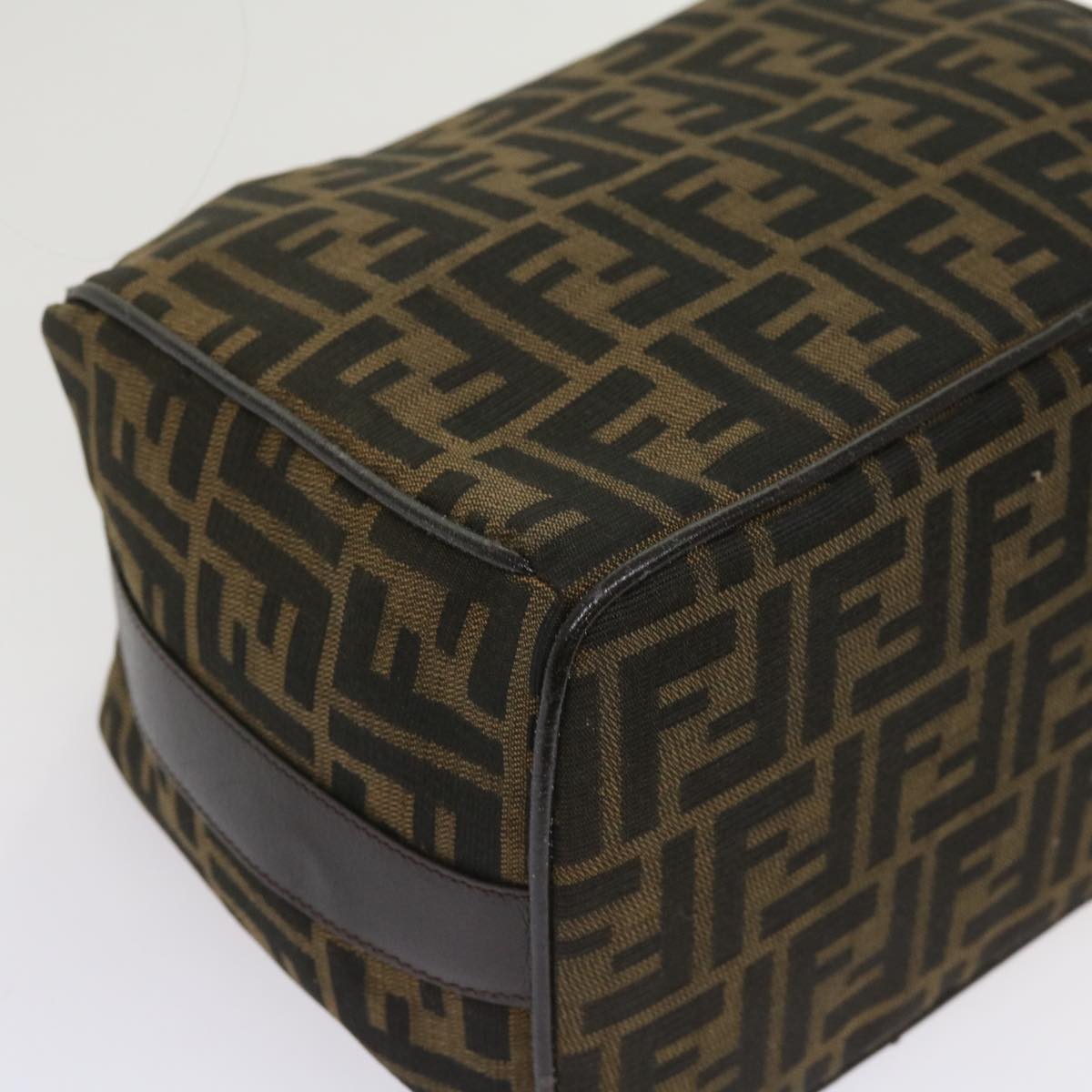 FENDI Zucca Canvas Hand Bag Black Brownac2608