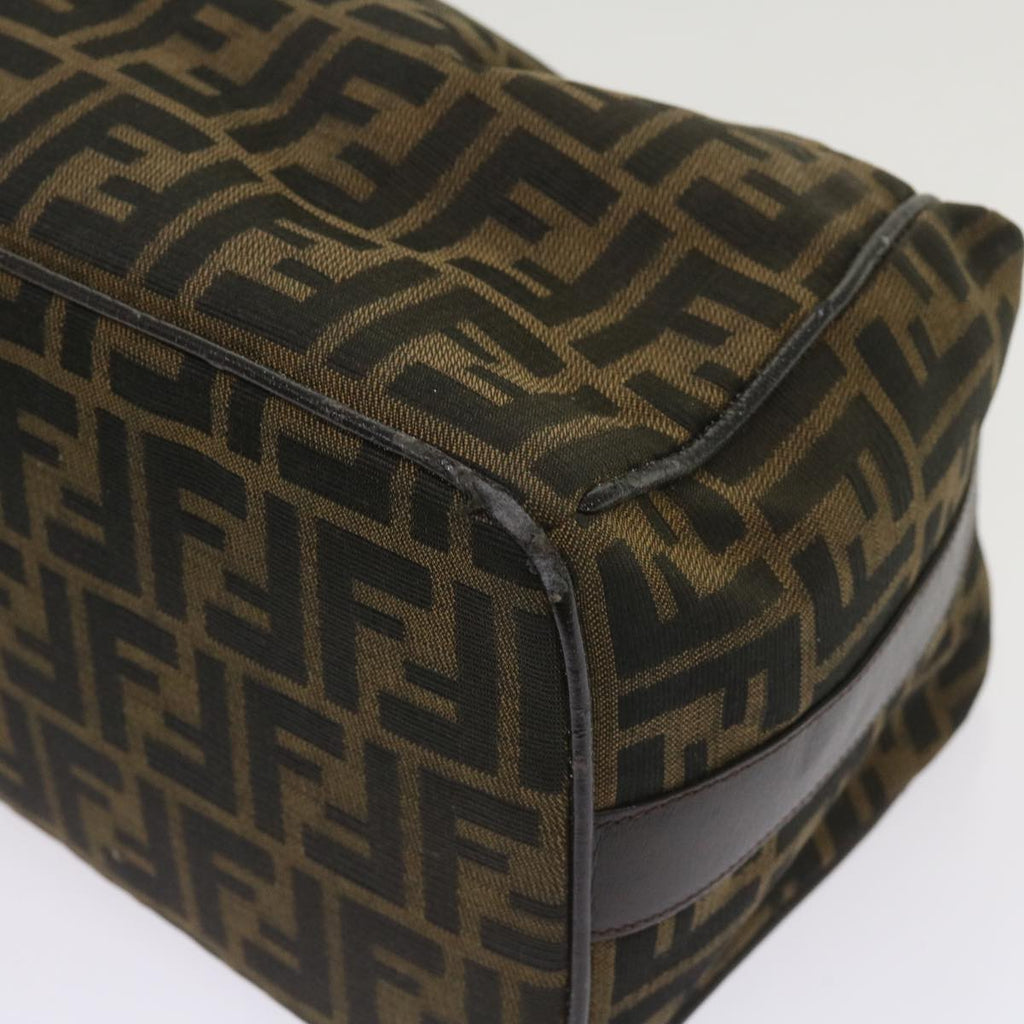 FENDI Zucca Canvas Hand Bag Black Brownac2608