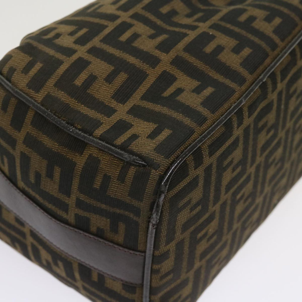 FENDI Zucca Canvas Hand Bag Black Brownac2608