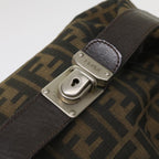 FENDI Zucca Canvas Hand Bag Black Brownac2608