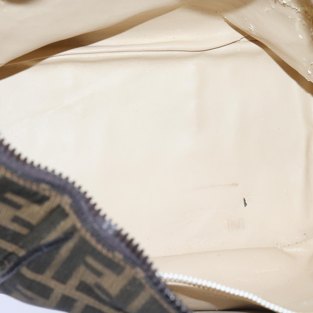 FENDI Zucca Canvas Hand Bag Black Brownac2608