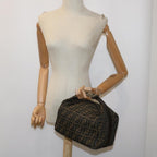 FENDI Zucca Canvas Hand Bag Black Brownac2608