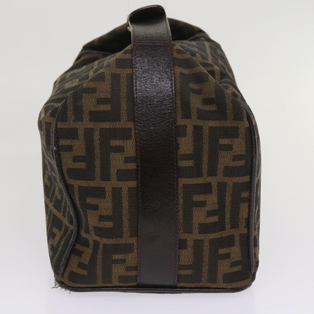 FENDI Zucca Canvas Hand Bag Black Brownac2608
