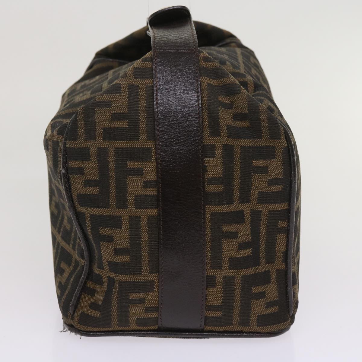FENDI Zucca Canvas Hand Bag Black Brownac2608