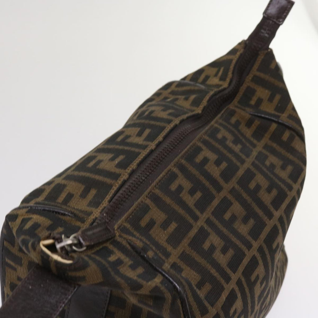FENDI Zucca Canvas Hand Bag Black Brownac2608