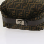 FENDI Zucca Canvas Hand Bag Black Brownac2608