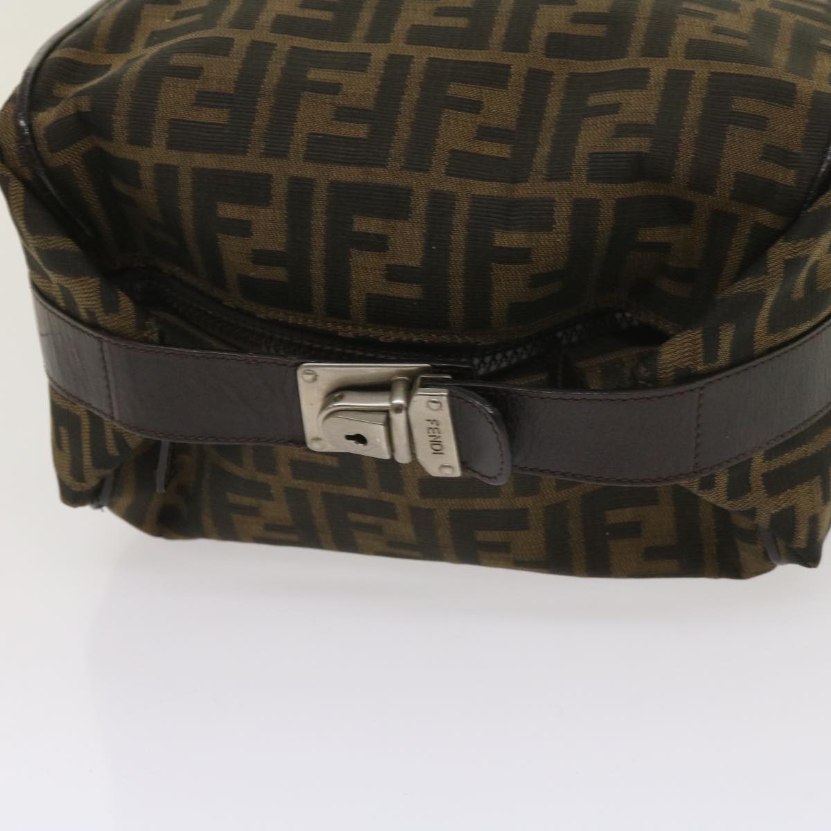 FENDI Zucca Canvas Hand Bag Black Brownac2608
