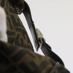 FENDI Zucca Canvas Hand Bag Black Brownac2608