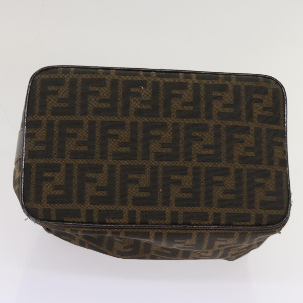FENDI Zucca Canvas Hand Bag Black Brownac2608