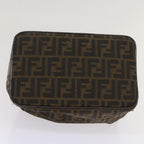 FENDI Zucca Canvas Hand Bag Black Brownac2608