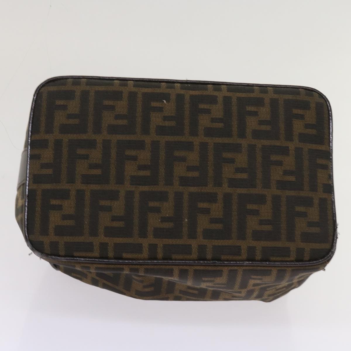 FENDI Zucca Canvas Hand Bag Black Brownac2608