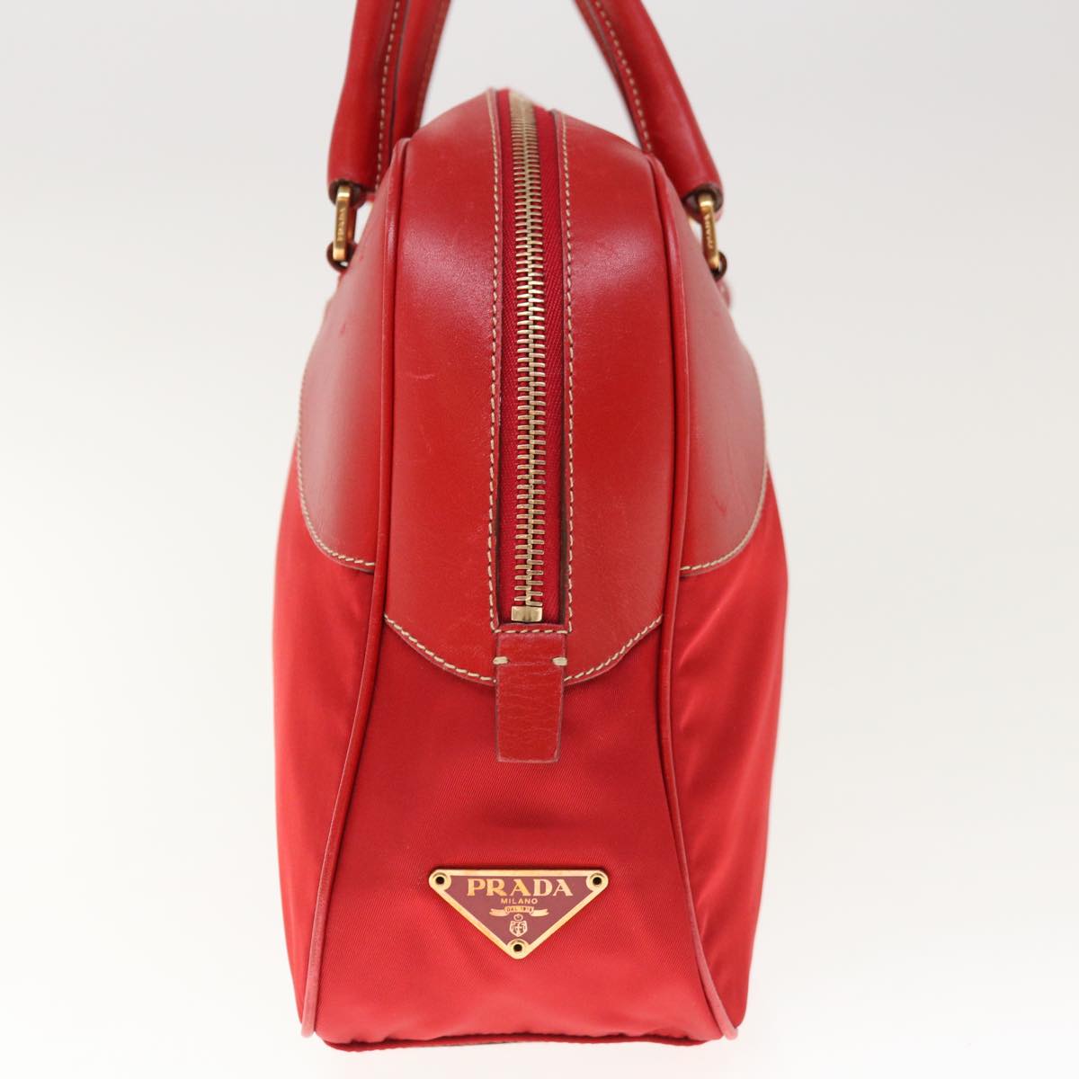 PRADA Shoulder Bag Nylon Leather Red  ac2652