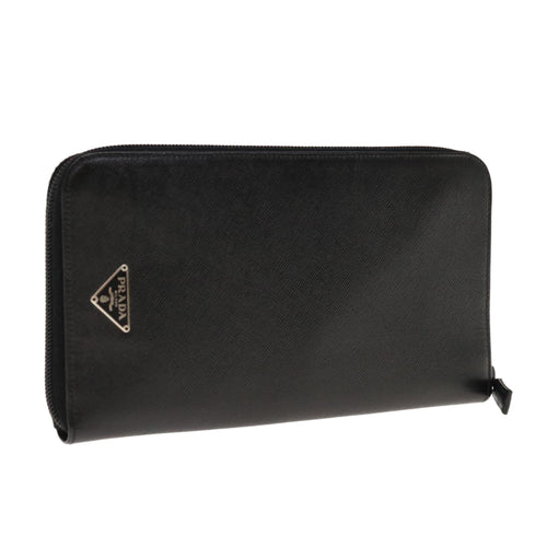 PRADA Long Wallet Safiano leather Black  ac2653