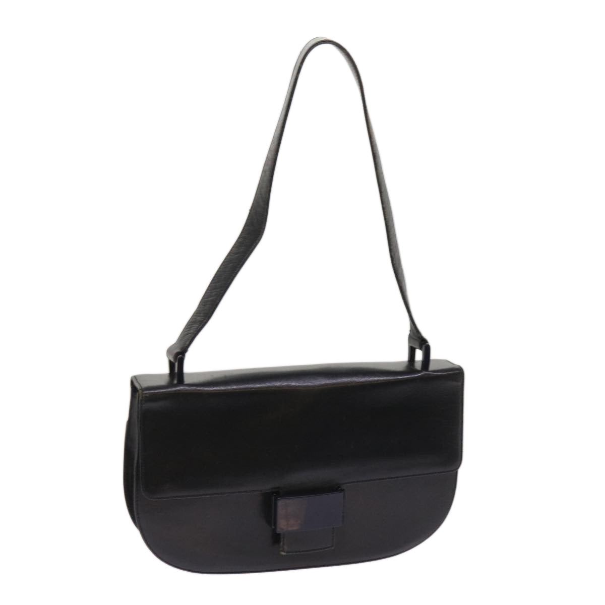 PRADA Quilted Shoulder Bag Leather Black  ac2657