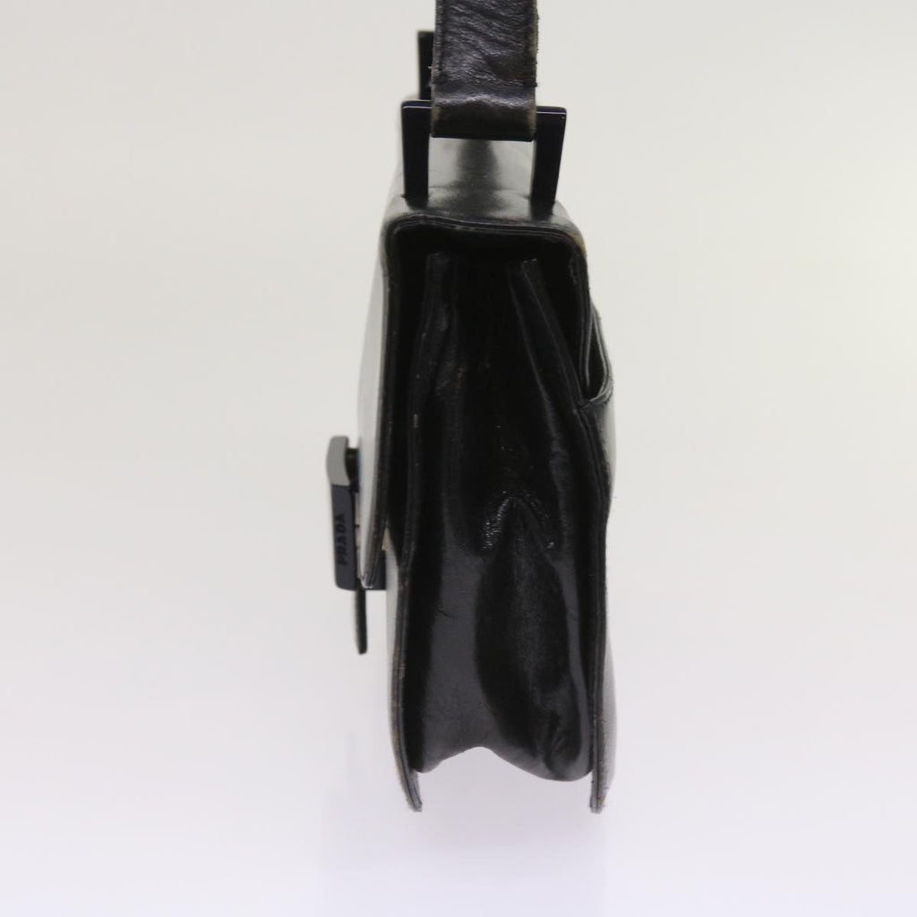 PRADA Quilted Shoulder Bag Leather Black  ac2657