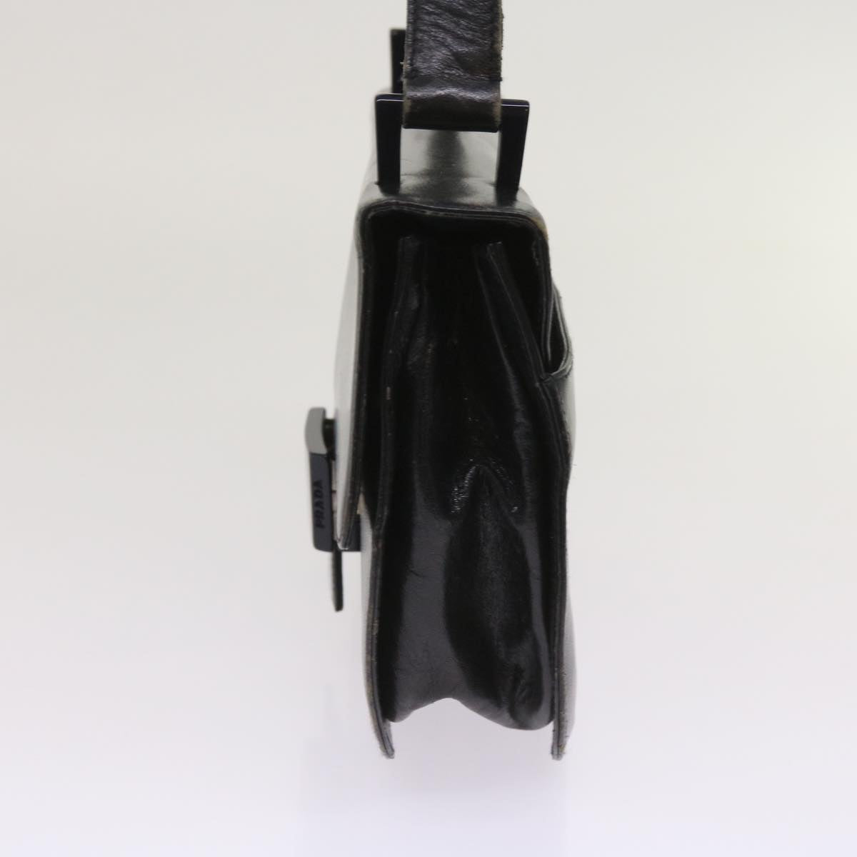 PRADA Quilted Shoulder Bag Leather Black  ac2657