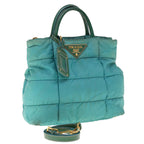 PRADA Hand Bag Nylon 2way Turquoise Blue  ac2661