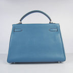 Hermes Kelly 32cm Togo Leather Handbag Blue/Silver