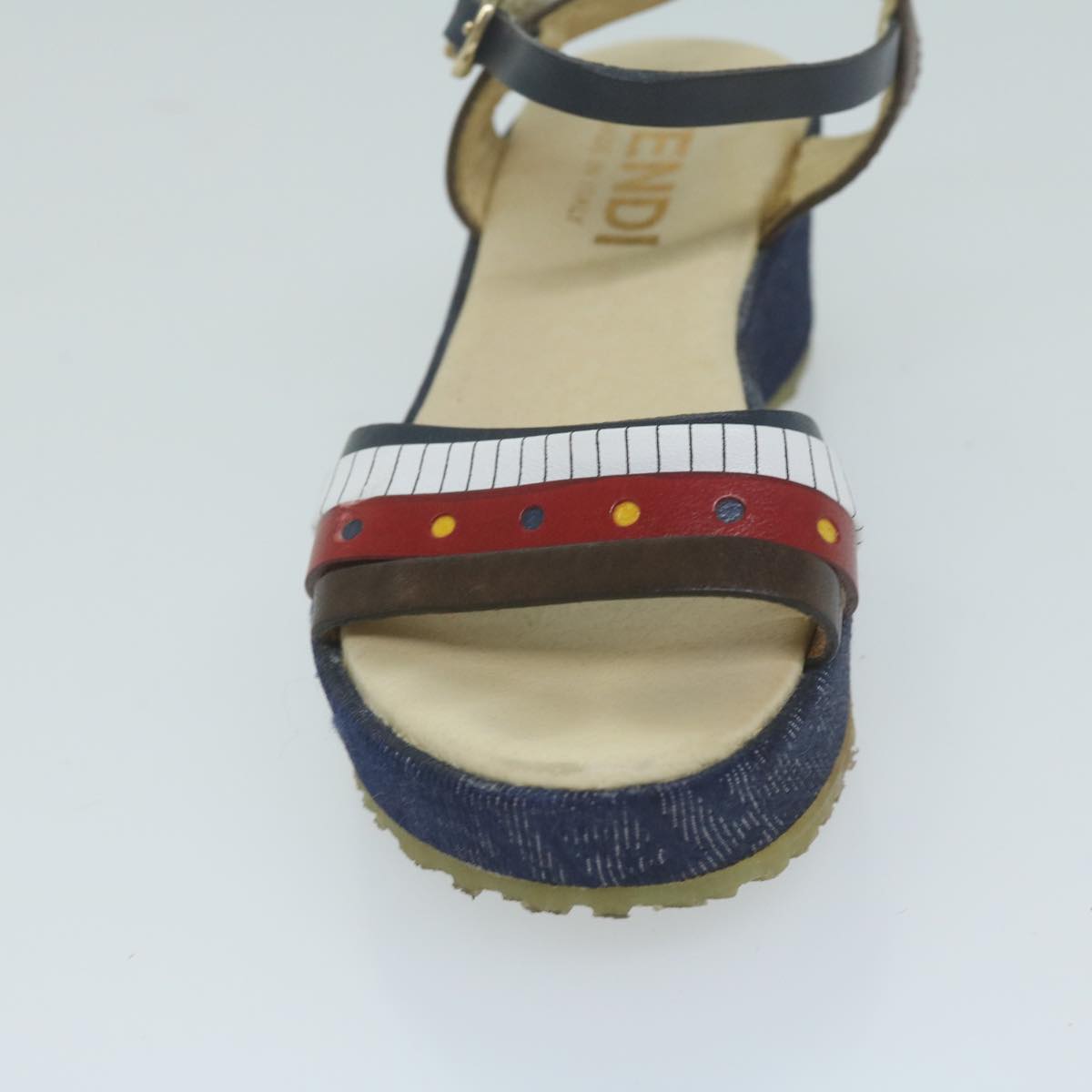FENDI Zucchino Canvas High Heels Blueac2677