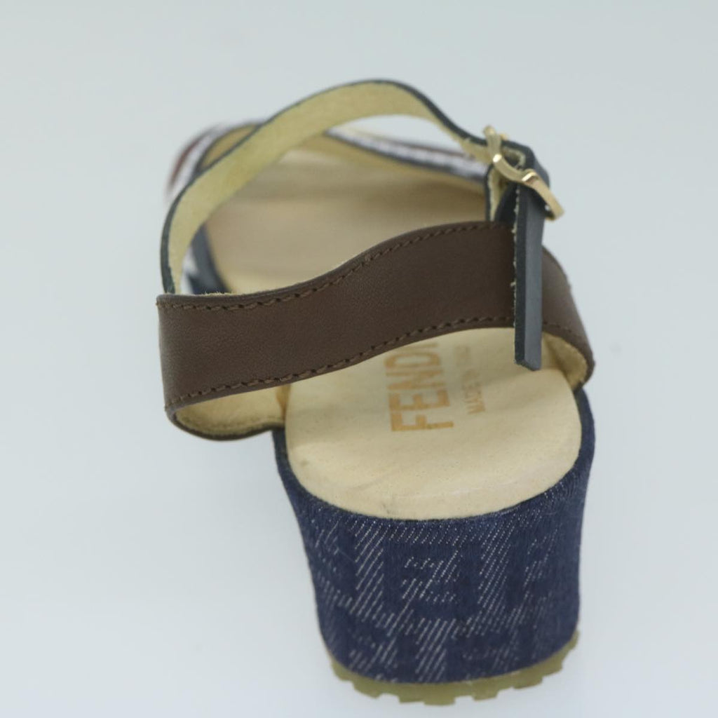 FENDI Zucchino Canvas High Heels Blueac2677
