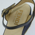 FENDI Zucchino Canvas High Heels Blueac2677