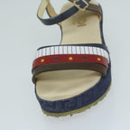 FENDI Zucchino Canvas High Heels Blueac2677