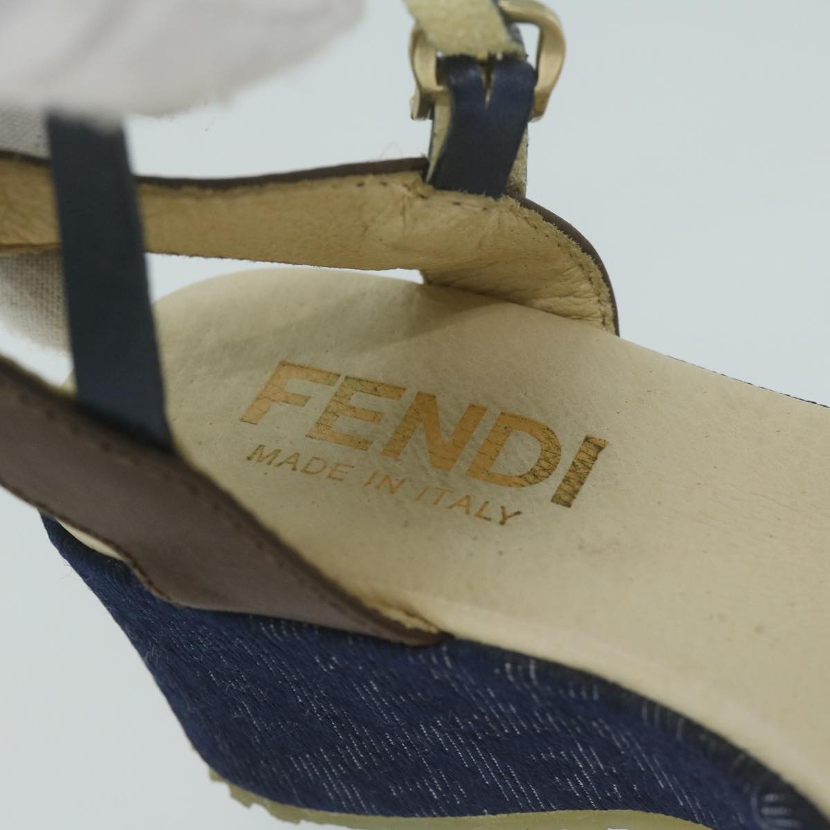 FENDI Zucchino Canvas High Heels Blueac2677