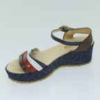 FENDI Zucchino Canvas High Heels Blueac2677