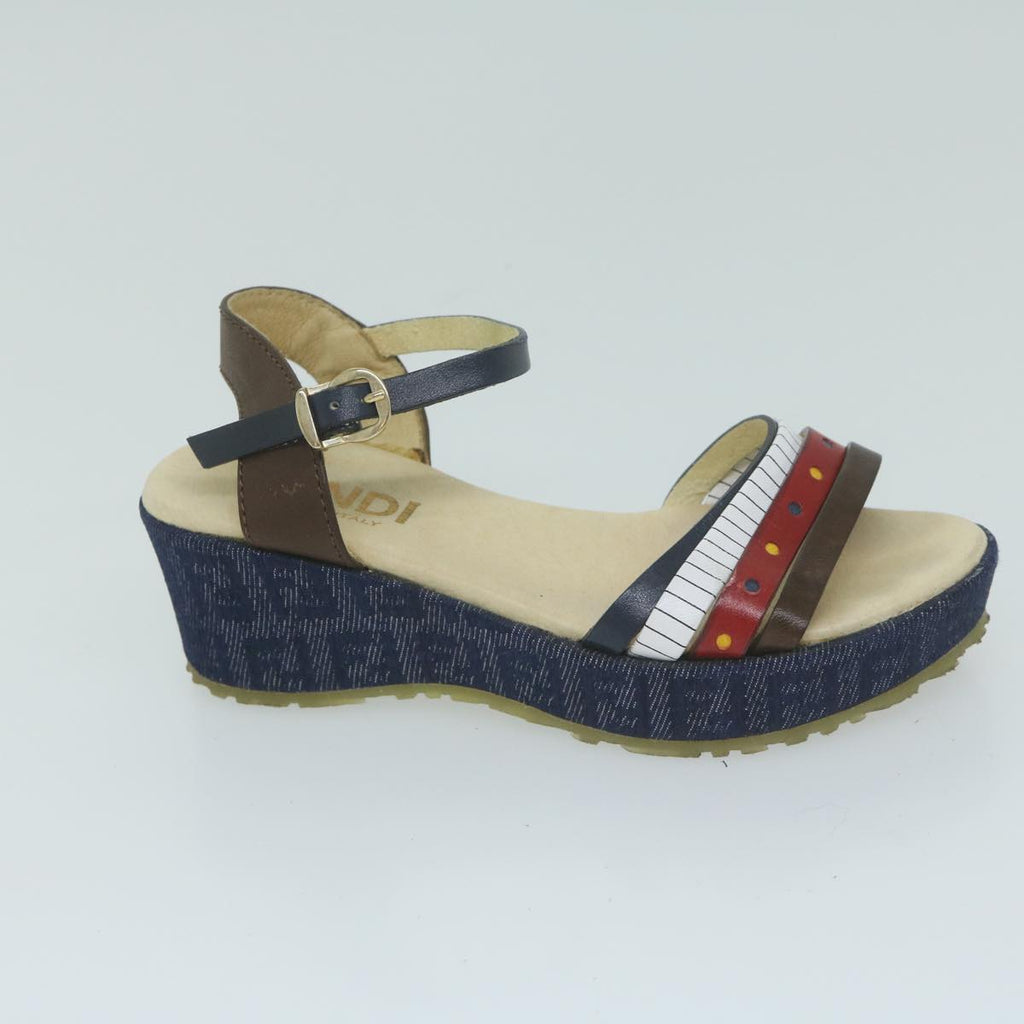 FENDI Zucchino Canvas High Heels Blueac2677