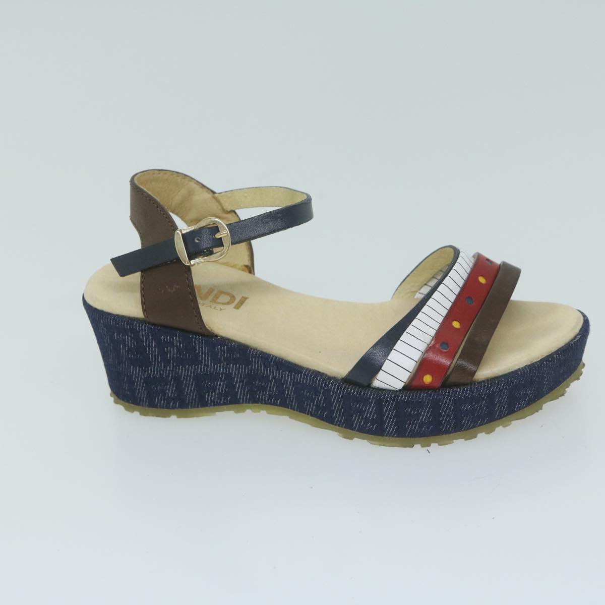 FENDI Zucchino Canvas High Heels Blueac2677