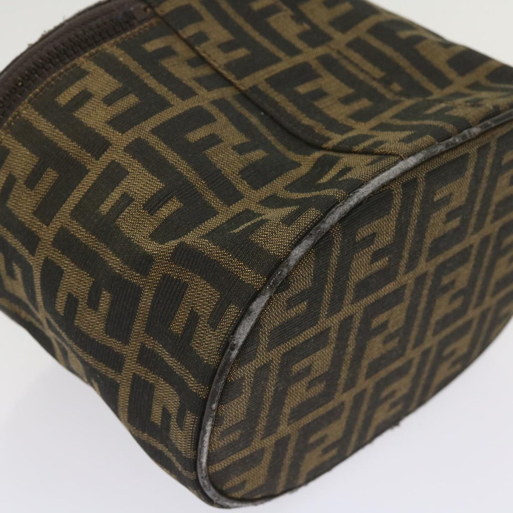 FENDI Zucca Canvas Vanity Cosmetic Pouch Brownac2711