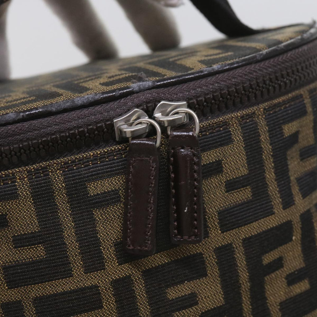 FENDI Zucca Canvas Vanity Cosmetic Pouch Brownac2711