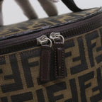 FENDI Zucca Canvas Vanity Cosmetic Pouch Brownac2711