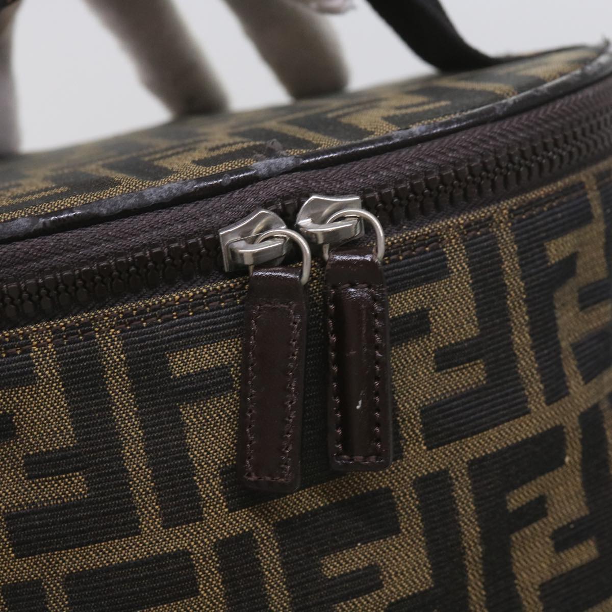FENDI Zucca Canvas Vanity Cosmetic Pouch Brownac2711