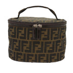 FENDI Zucca Canvas Vanity Cosmetic Pouch Brownac2711