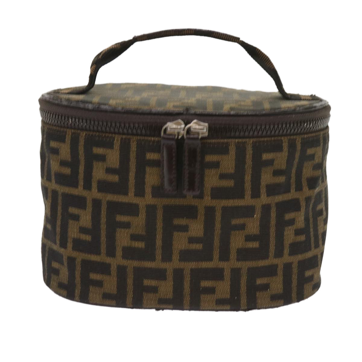 FENDI Zucca Canvas Vanity Cosmetic Pouch Brownac2711