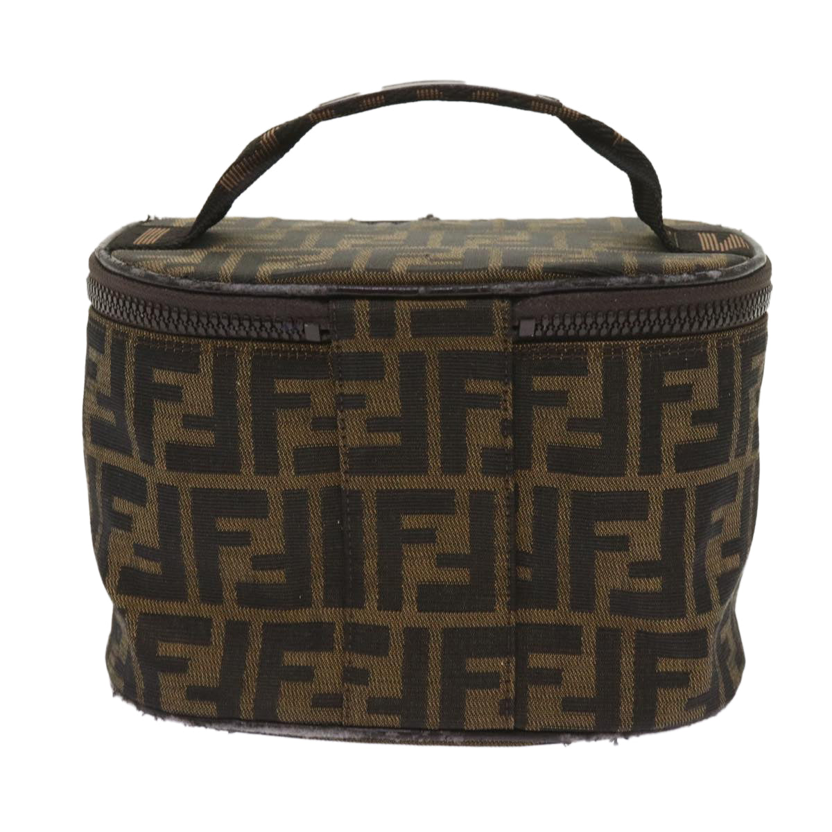 FENDI Zucca Canvas Vanity Cosmetic Pouch Brownac2711