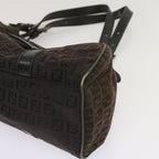 FENDI Zucchino Canvas Shoulder Bag Brownac2712