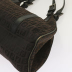 FENDI Zucchino Canvas Shoulder Bag Brownac2712