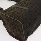 FENDI Zucchino Canvas Shoulder Bag Brownac2712