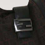 FENDI Zucchino Canvas Shoulder Bag Brownac2712